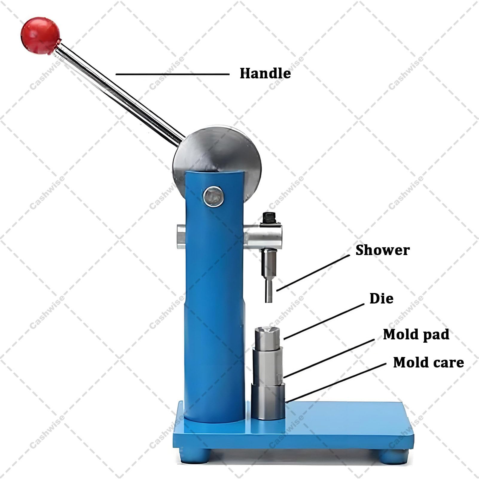 Máquina de prensado de tabletas, prensa de tabletas pequeña tipo palanca, (3-12 mm) Máquina manual de prensado de tabletas de acero para polvo, herramienta para fabricar tabletas para laboratorio 12mm