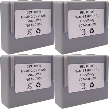 4Pcs 2100mAh 68300900 Rechargeable 3.6V NIMH Battery for HETRONIC Battery