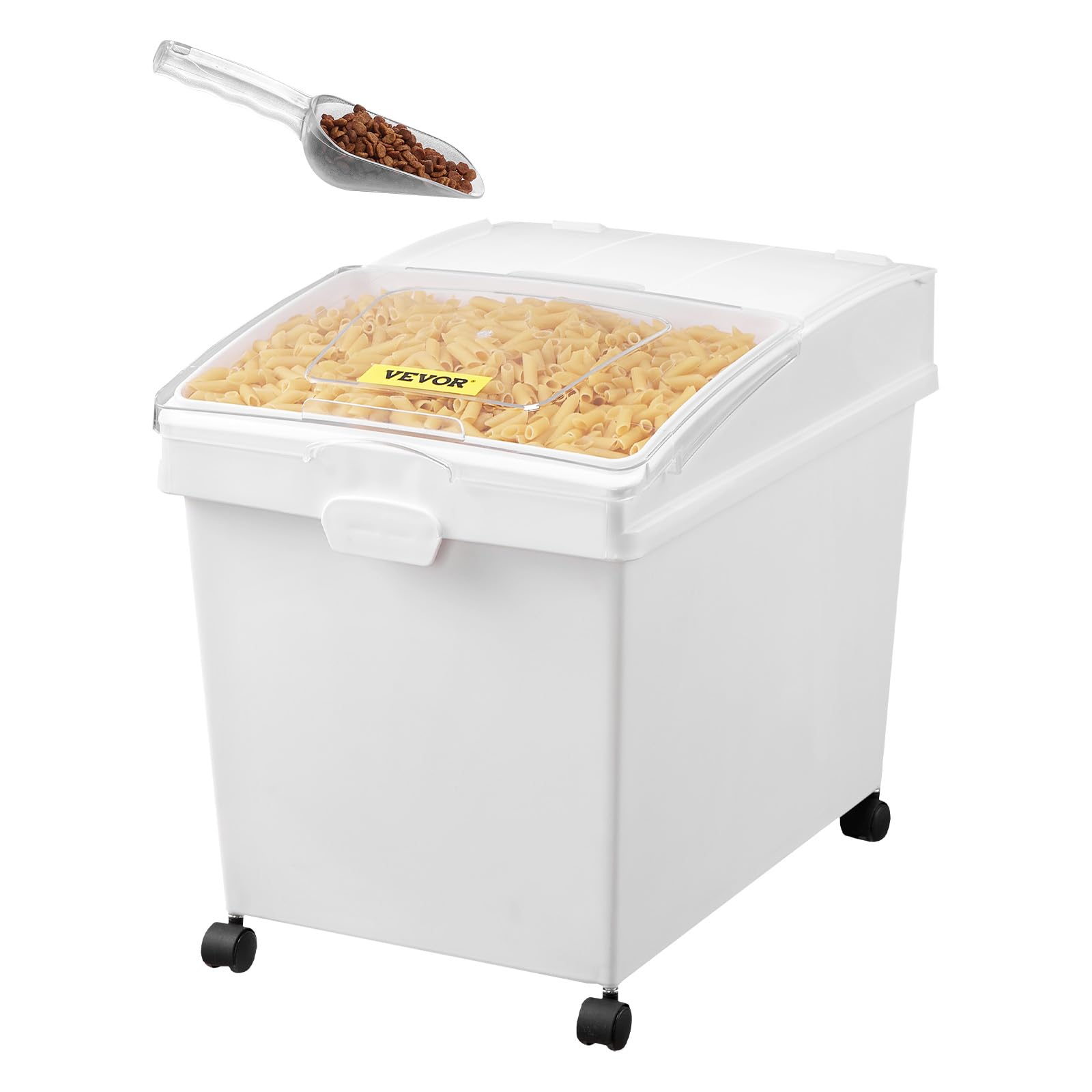VEVOR Contenitore per Conservazione del Riso Cibo per Animali Domestici 40 Litri 3 Pezzi, Contenitore per Ingredienti da Cucina Cereali Farina Contenitori per Alimenti con Ruote Coperchio Ermetico