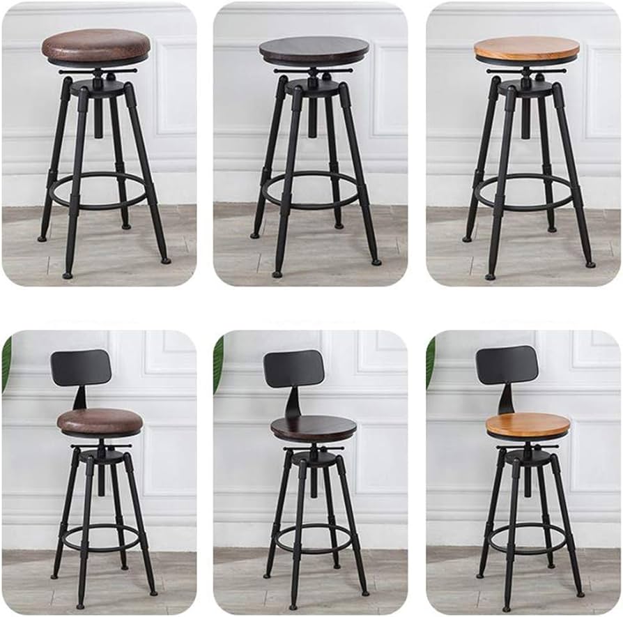 Amazon｜インダストリアル ハイスツール バーチェア レトロ 昇降式 丸
