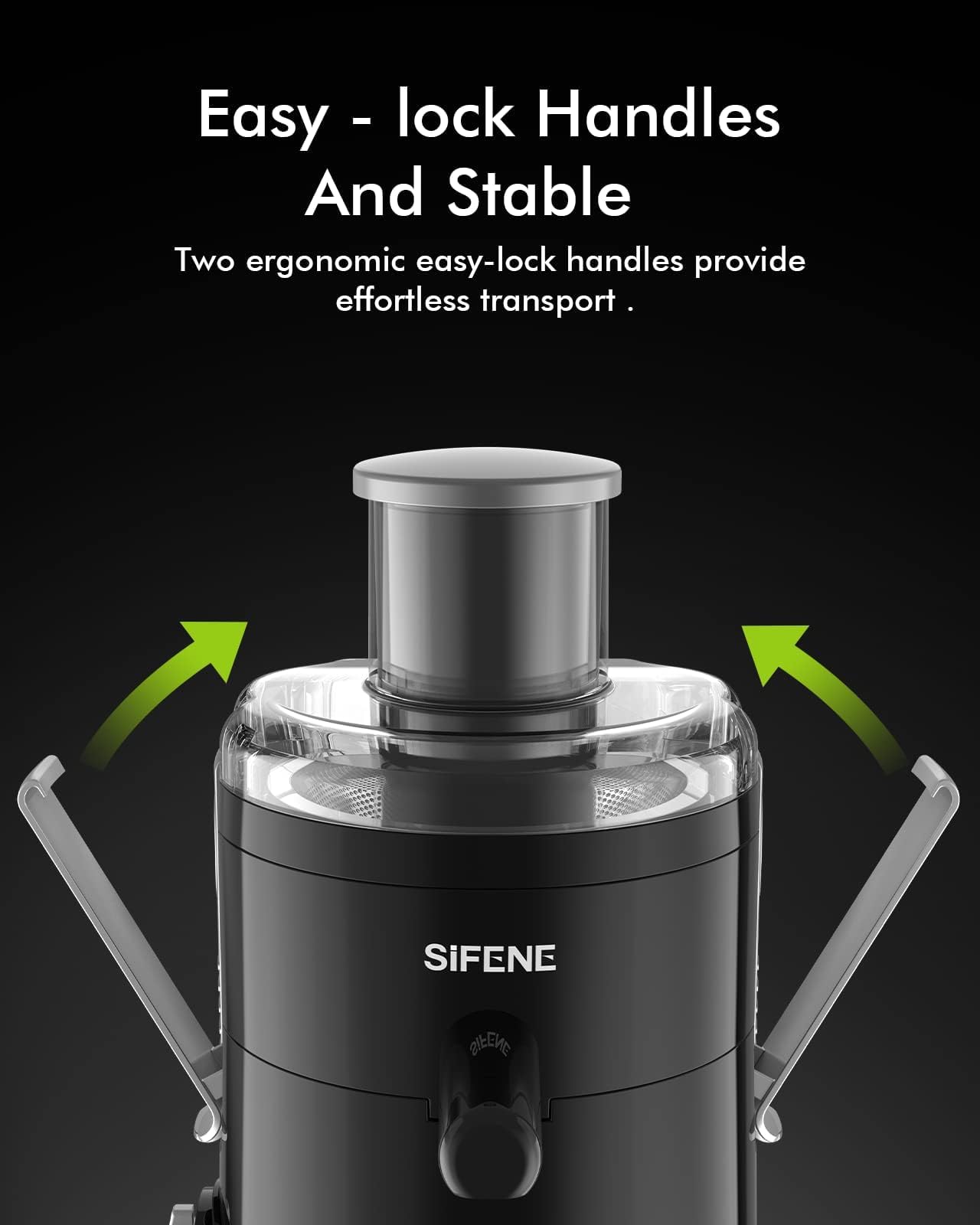 Extractor de exprimidor centrífugo compacto de 3 velocidades Máquina para frutas y verduras sin BPA, fácil de limpiar, negro 5