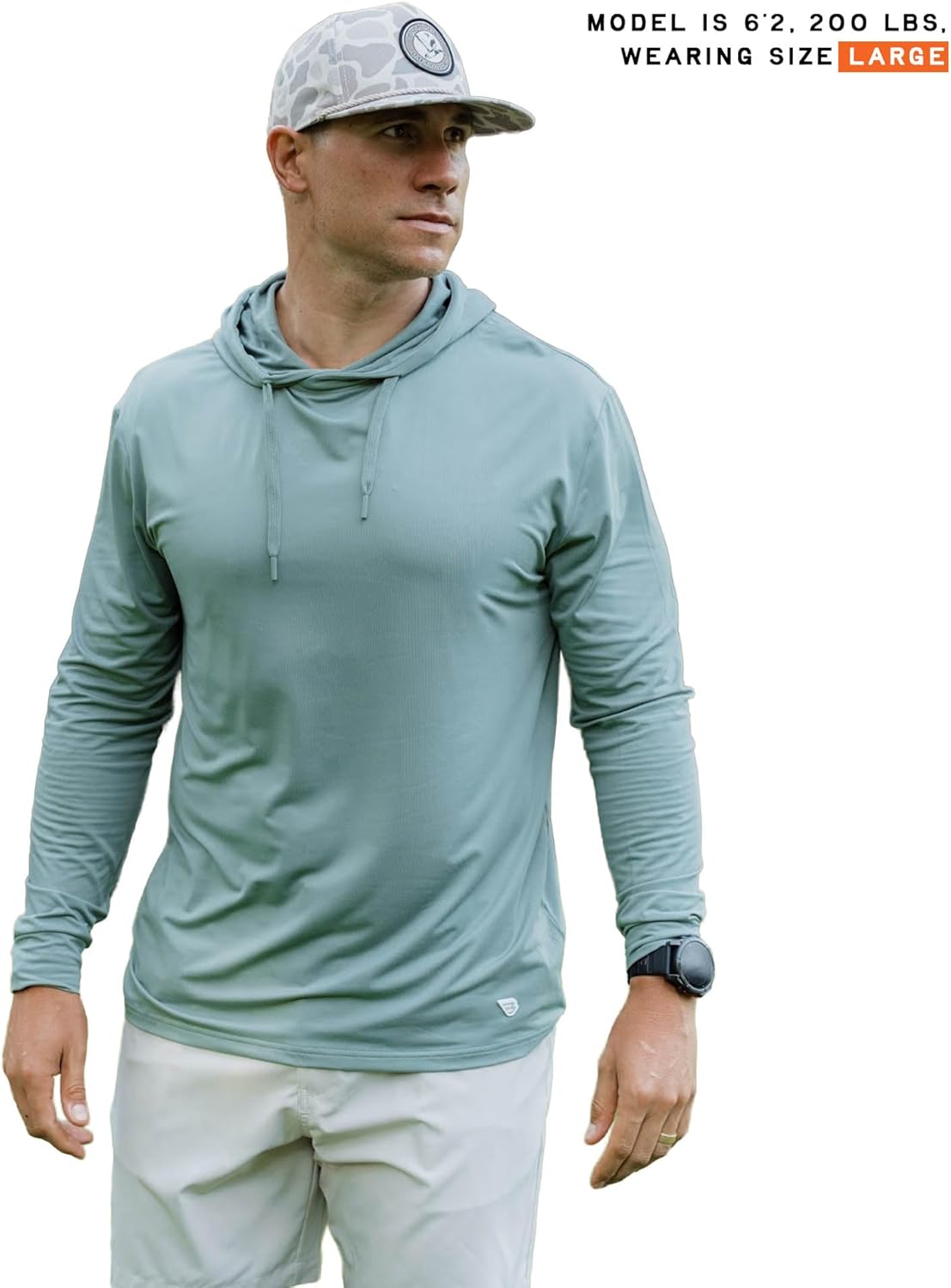 Burlebo Men’s Performance Hoodie – Lightweight Long Sleeve Pullover, Athletic Fit, Moisture-Wicking, Sun Protection