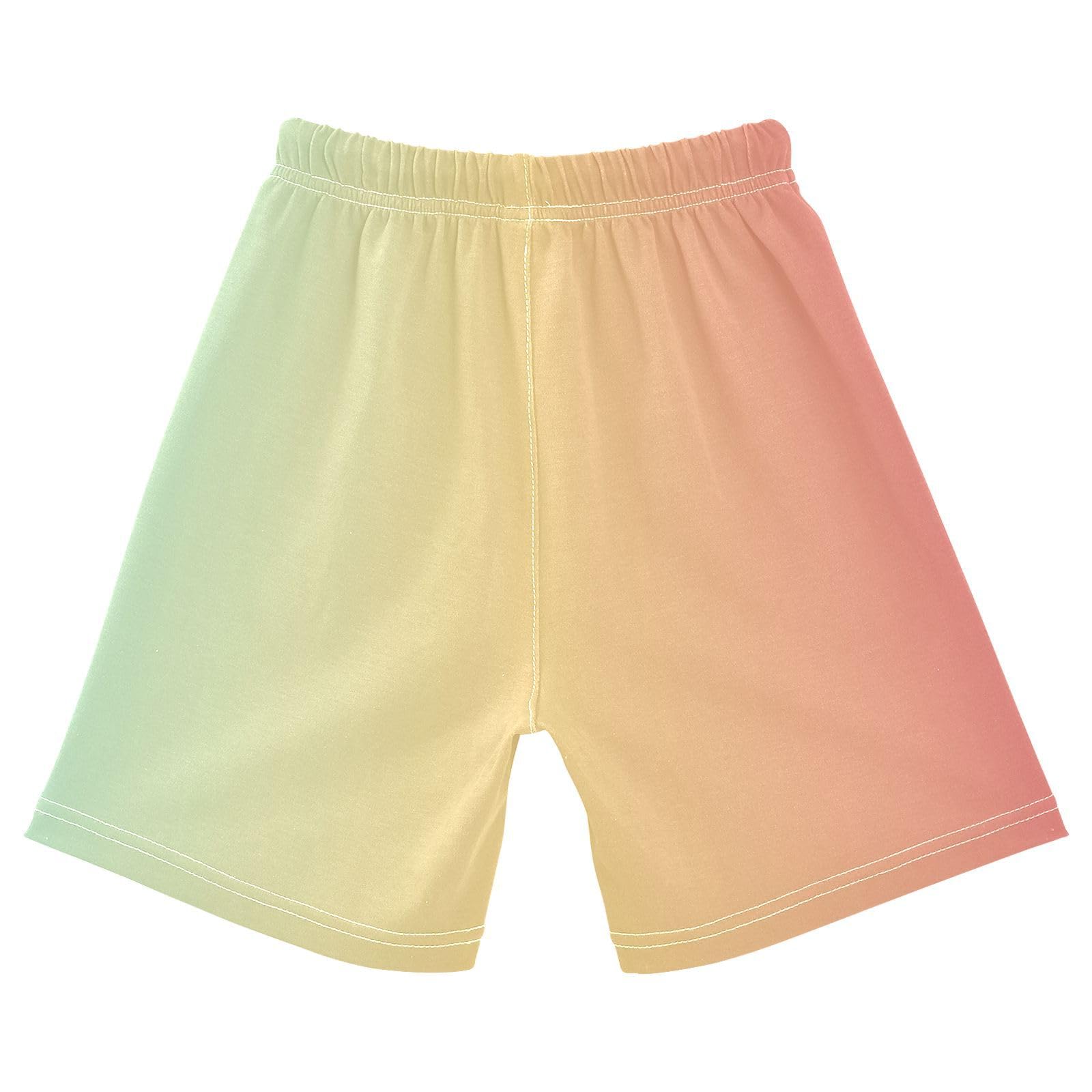 J JOYSAY Yellow Pink Gradient Toddler Baby Boy Shorts Pull-On Shorts Bottom with Drawstring Elastic Waist Baby Shorts Bottoms for 2T Baby Boys