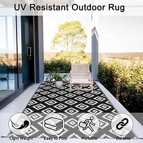 Homcomoda Reversible Outdoor Area Rugs 4'X6' Plastic Straw Patio Mats Waterproof Lightweight Rv Camping Non Fading Floor Carpet For Deck Picnic Bbq Backyard Porch Beach #TOP5