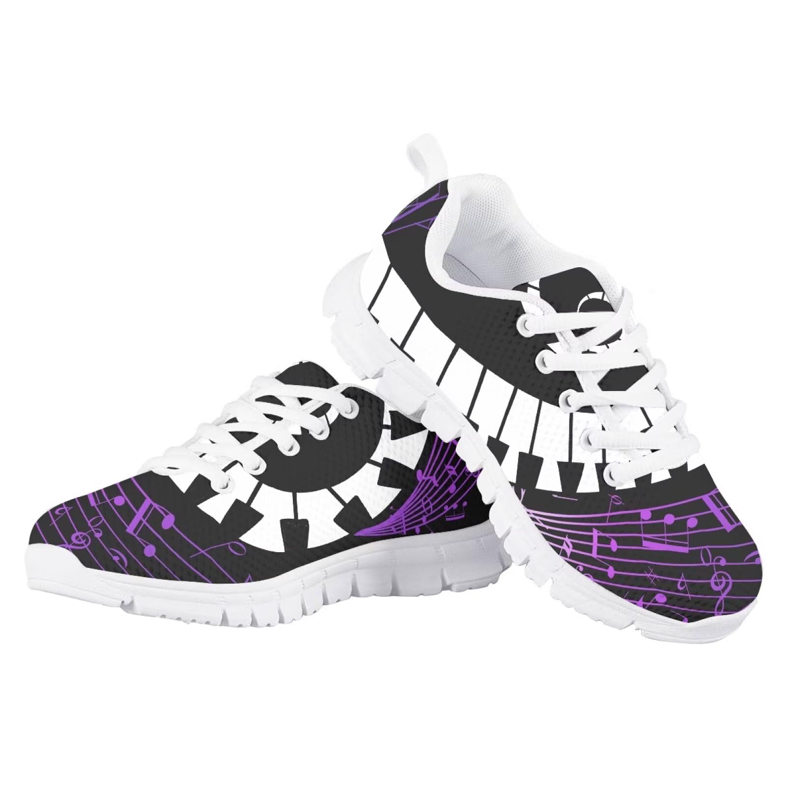 JUDENTIDOS Piano Keys Music Notes Shoes for Boys Girls Lightweight Running Tennis Shoes Kids Athletic Sneakers