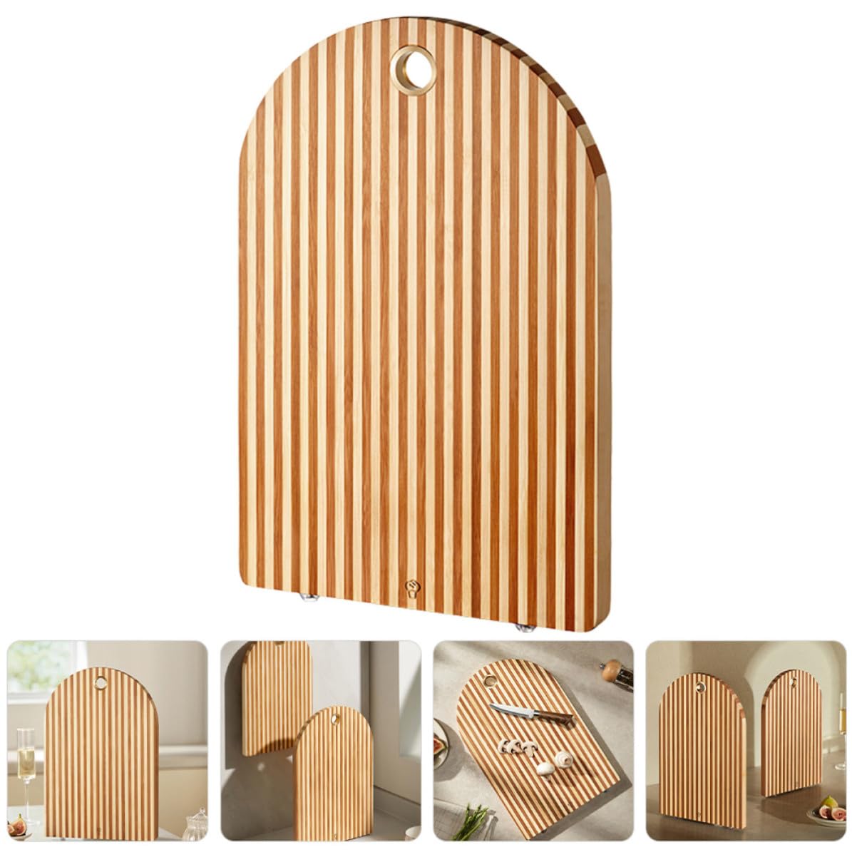 IMIKEYA Tagliere da Cucina per Preparazione di Verdure in Legno Multifunzionale Superficie Piatta Antiscivolo e Uso Domestico in Cucina