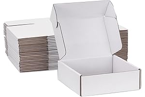 10X10X3 Inches White Shipping Boxes Set of 25 - Corrugated Storage and Moving Boxes