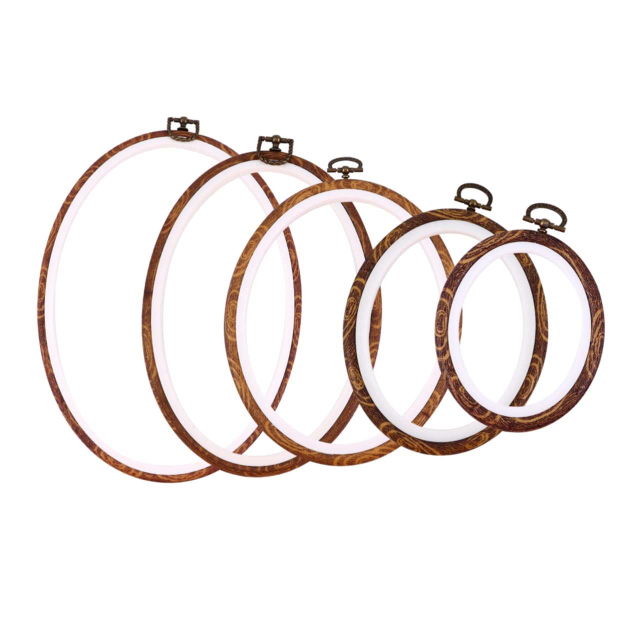 Bestickter Kranz für Kreuzstich, Runder Stickring, 5 Stück Braun
