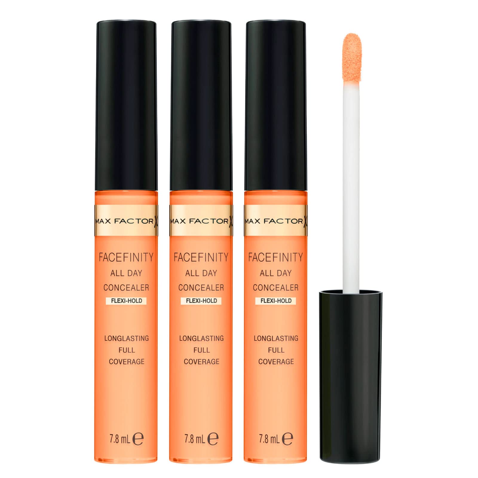 3x Max Factor Facefinity All Day Correttore Liquido a Lunga Tenuta Finitura Matte Tonalità 50-3 Correttori