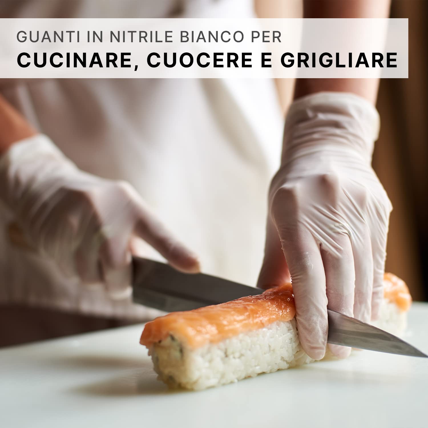 1000x ARNOMED® Guanti nitrile S Bianco, Guanti monouso senza polvere e lattice, Guanti plastica usa e getta dermanytril, Per cucina, pulizia casa, alimenti e tattoo XS, S, M, L, XL