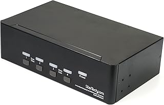 StarTech.com DisplayPort KVM - 4 Port - 4K 60Hz - Dual Monitor KVM - DisplayPort Switch - KVM DisplayPort - Desktop KVM Switch (SV431DPDDUA2),Black
