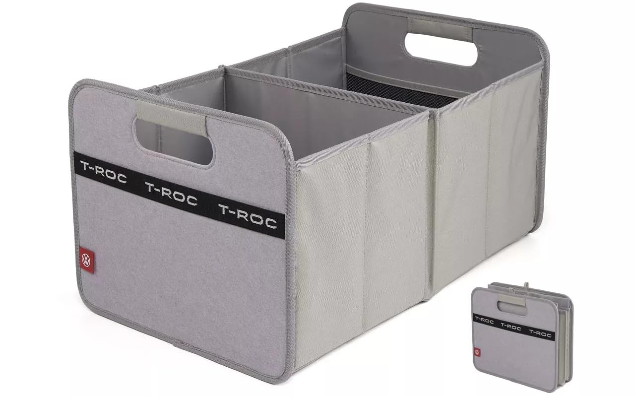 Volkswagen 2GV061104 Faltbox Faltkorb Faltkiste Tasche Einkaufskorb Faltschachtel Kofferraumbox, mit T-Roc Schriftzug