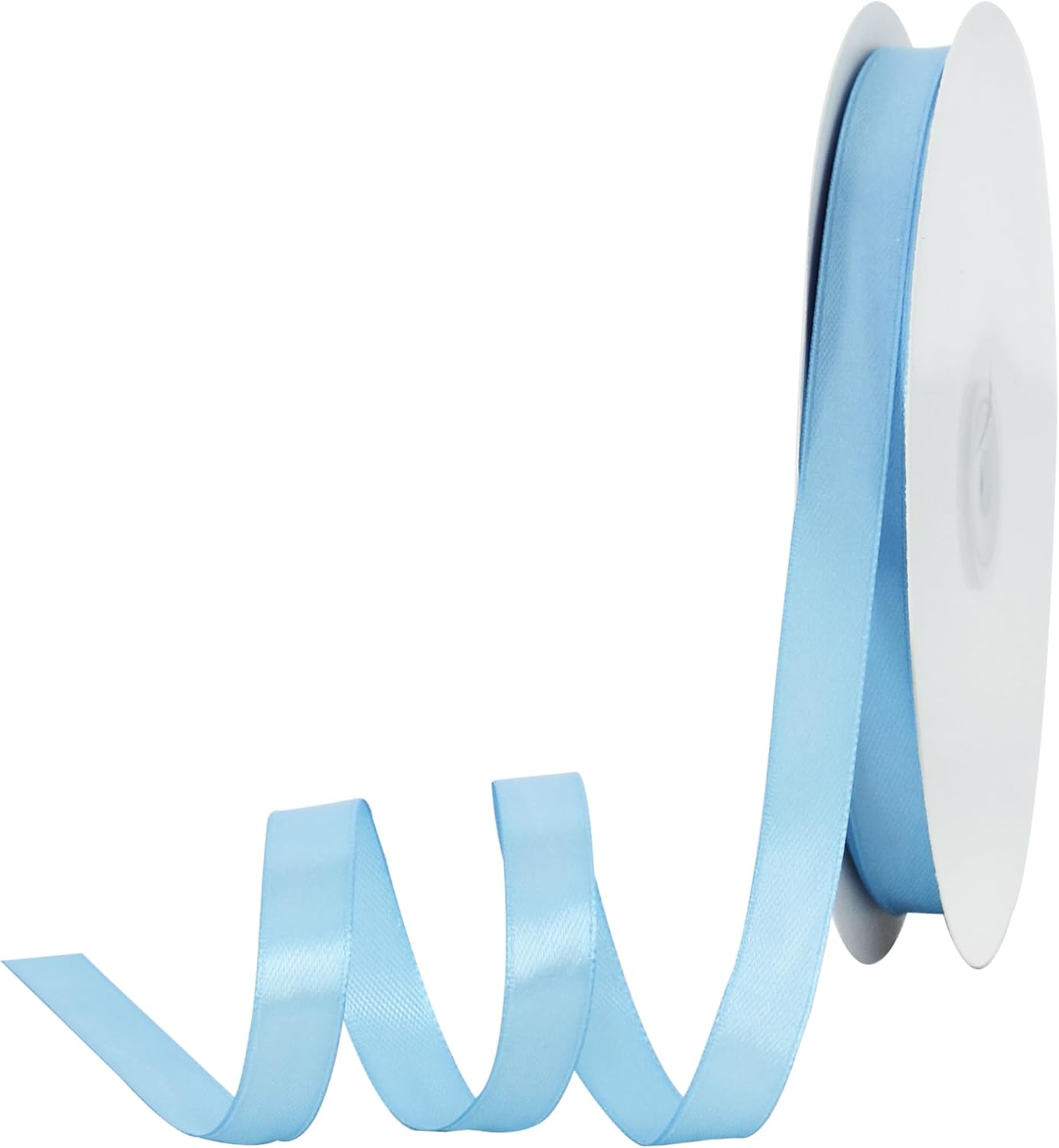 TONIFUL 1/2 Inch x 100yds Sky Blue Satin Ribbon Thin Solid Fabric Ribbons for Invitation Gift Wrapping, Bows Craft Making, Floral Bouquets, Valentine's Day Wedding Party Decoration (1/2 in x 100 yds, Color: Baby Blue) Thumbnail