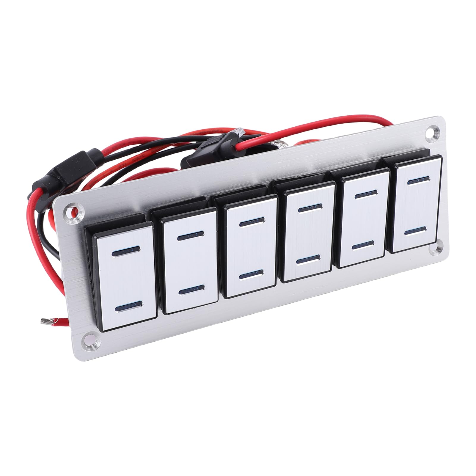 Eujgoov 6-gangowy Panel Przełącznika, Wodoodporny Aluminiowy Panel