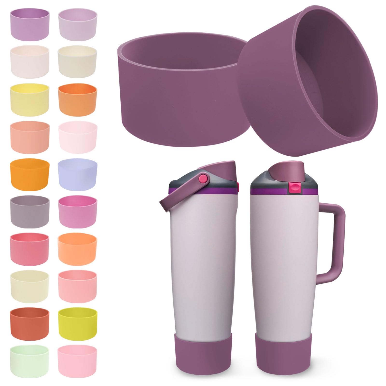 Kaitiaki 2PCS Silicone Boots for Owala 30oz & 40oz FreeSip Sway Bottles & Tumblers – Non-Slip, Scratch-Resistant, Stability Enhancer for Owala Accessories (Dreamy Field)