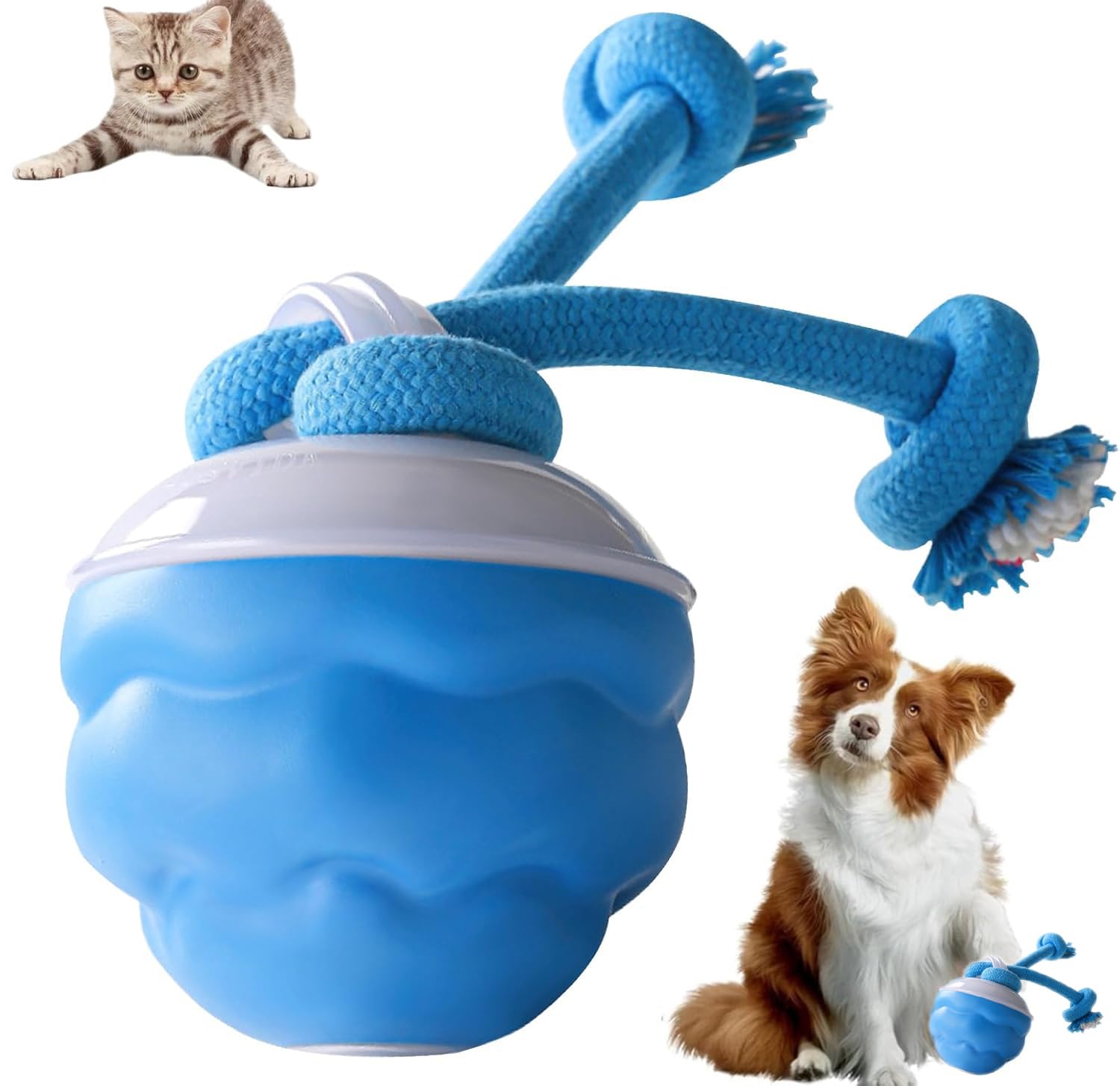 Interactive Dog Toys, Automatic Rolling Moving Bouncing Jumping Ball Squeaky Active Rolling Ball for All Dogs, includiing ...