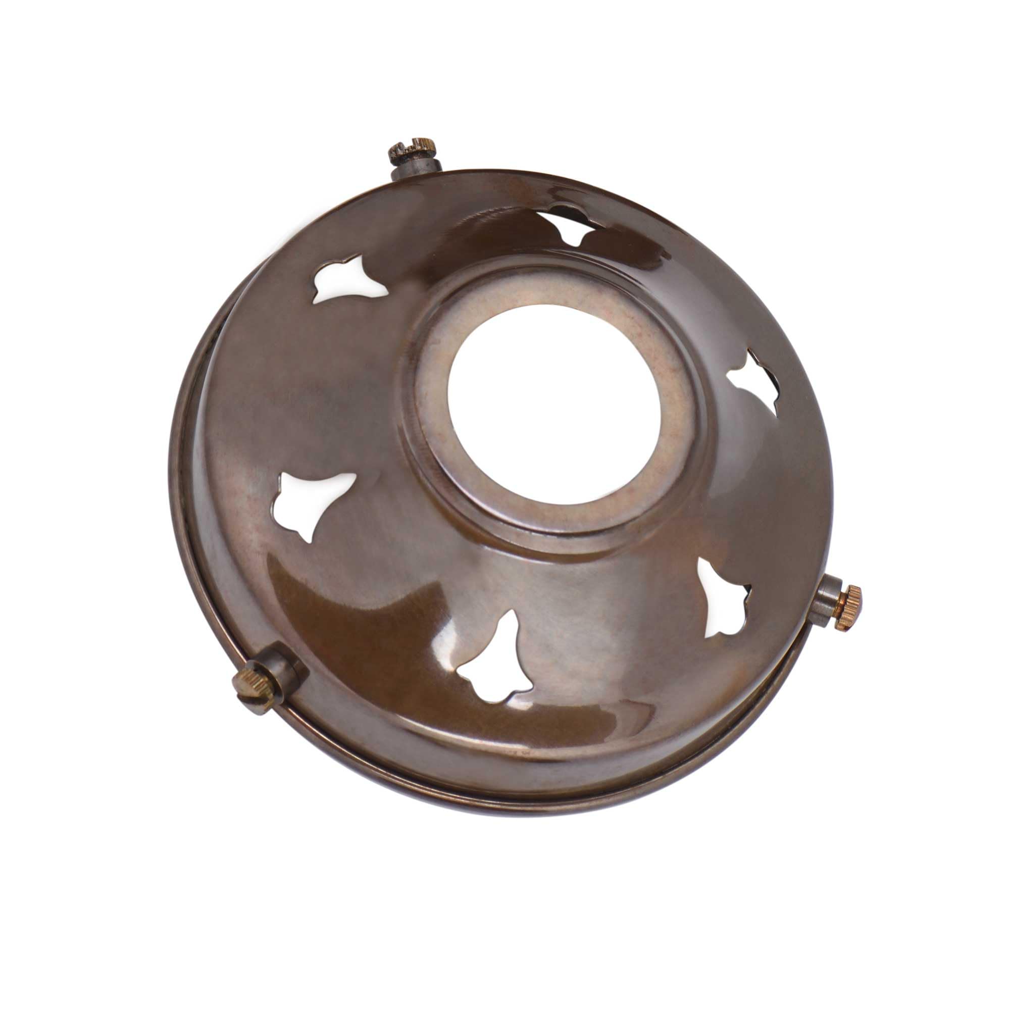 Elektek 3.25" Antique Brass Glass Lamp Shade Gallery Fitting For B22 Shade Ring Bulb Holders 3.25 Inch Antique Brass