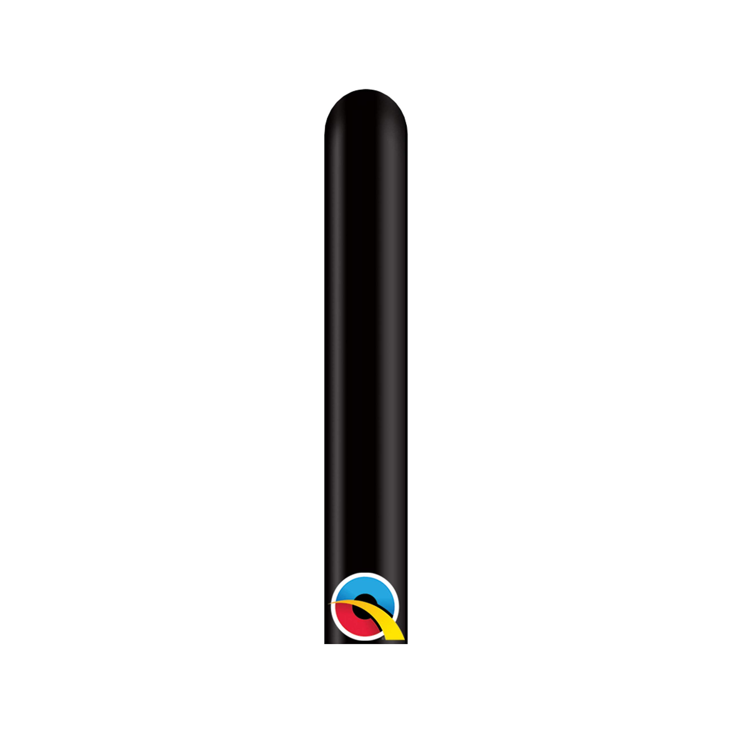 Qualatex 160Q Onyx Black 100Ct Plain Latex Modelling Balloons
