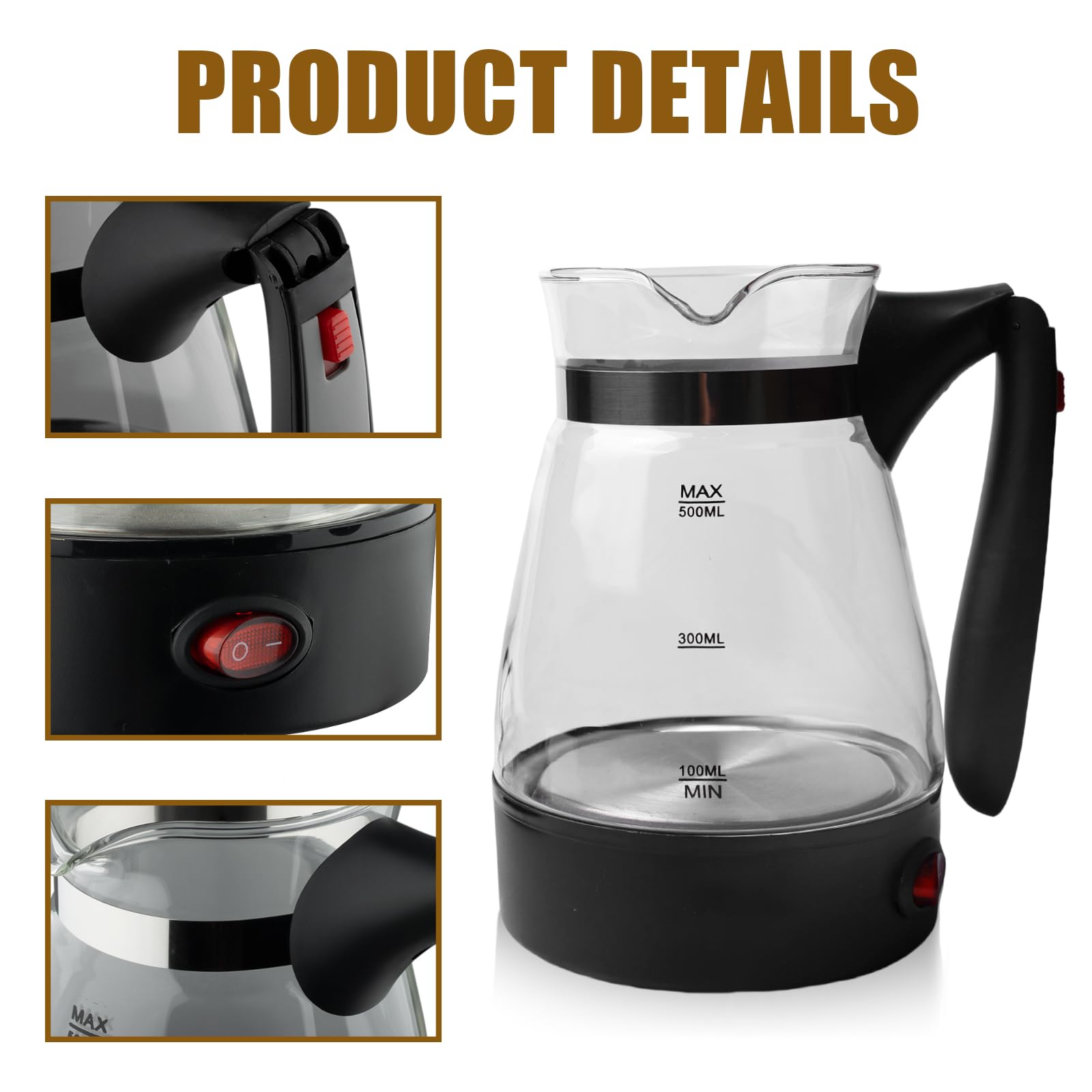 Macchina da caffè turca elettrica: 600 ml, caffè turco, caffettiera turca, caffettiera turca, teiera, caffettiera per caffè espresso, da campeggio, caffettiera turca, caffettiera turca
