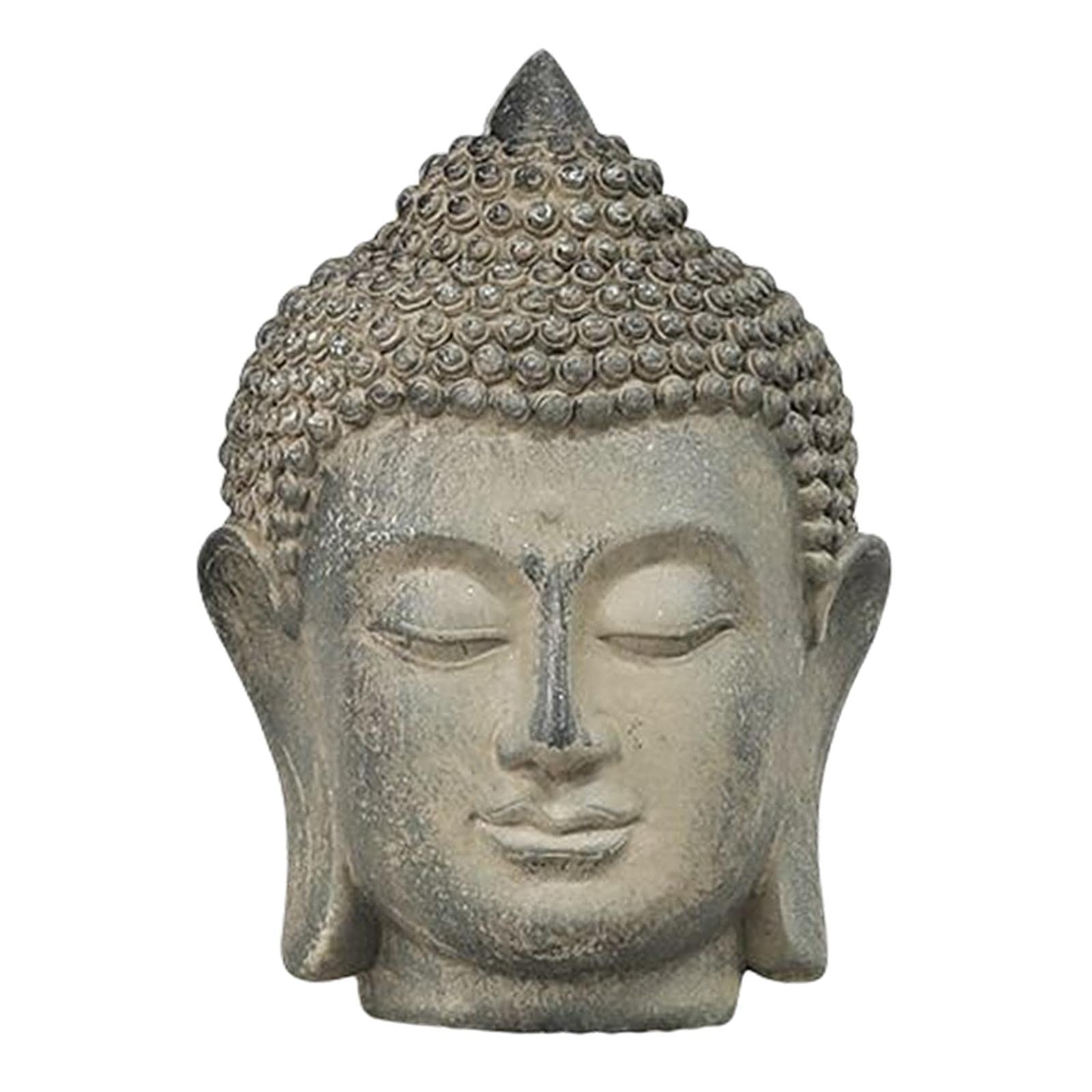 Statua Testa di Buddha, Statuetta, Statue di Buddha Fengshui, Portico Ufficio Soggiorno Ornamento Decorativo Desktop Interno/Esterno, Scultura Med