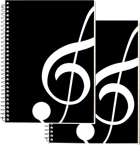 Paquete de 2 cuadernos de música, 100 hojas/200 páginas en blanco, cuaderno de papel manuscrito para personal, cuaderno de composición de escritura