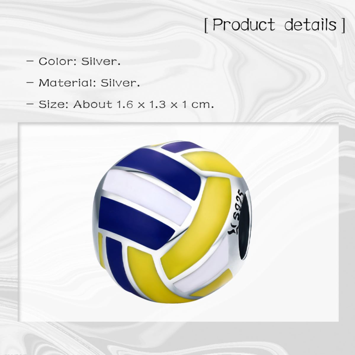 S925 mit Kleiner Loch Design Silberne Volleyförmige Perlen zum Selbermachen Kreative Selbstgemacht Schmuckherstellung Perlen für Heimdekoration und Bastelprojekte