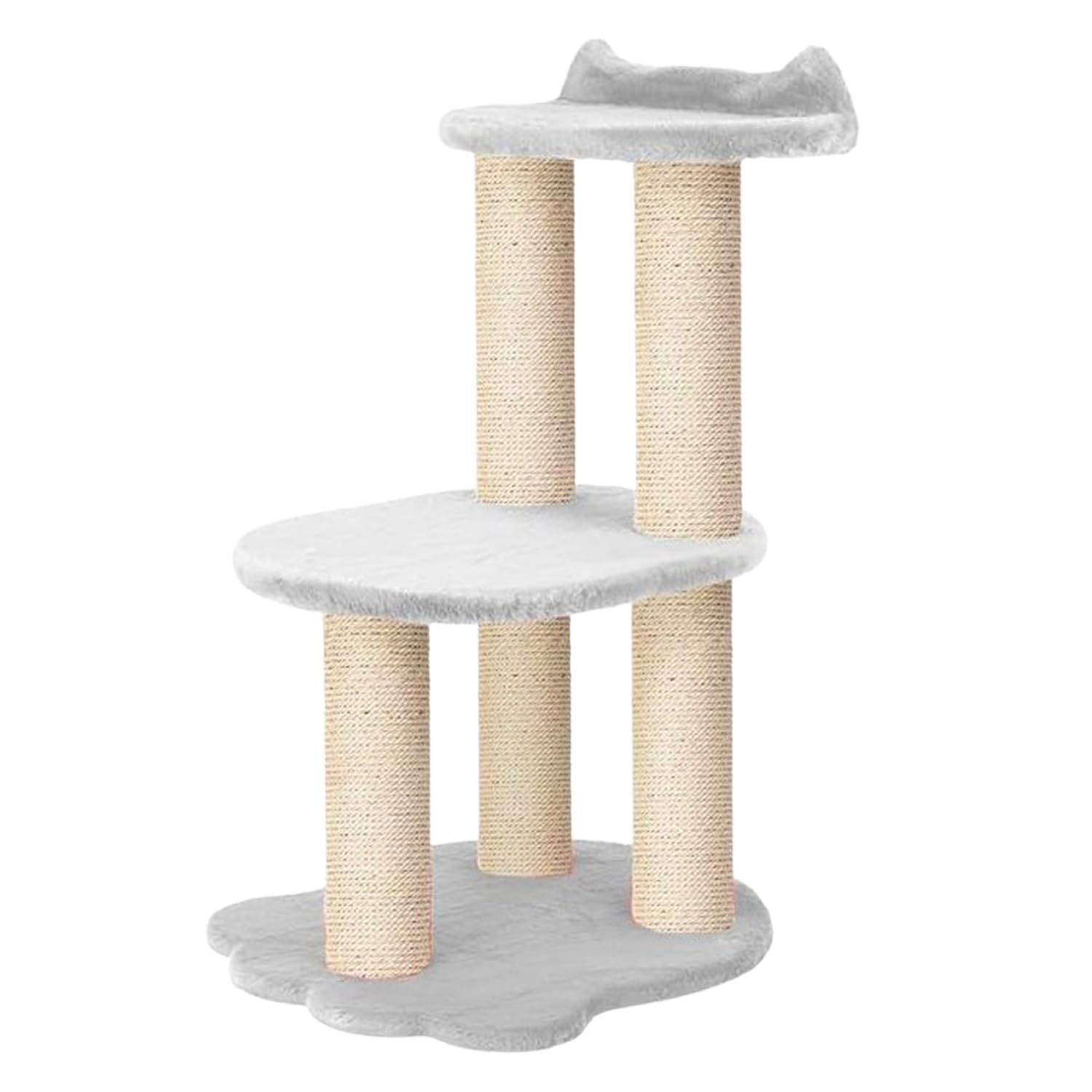 Noba34 Inch Classic Comfort for Indoor Modern Premium Cats and Kittens Scratcher Larger Base for Better Stability, (Furs: White, Rope: Natural)