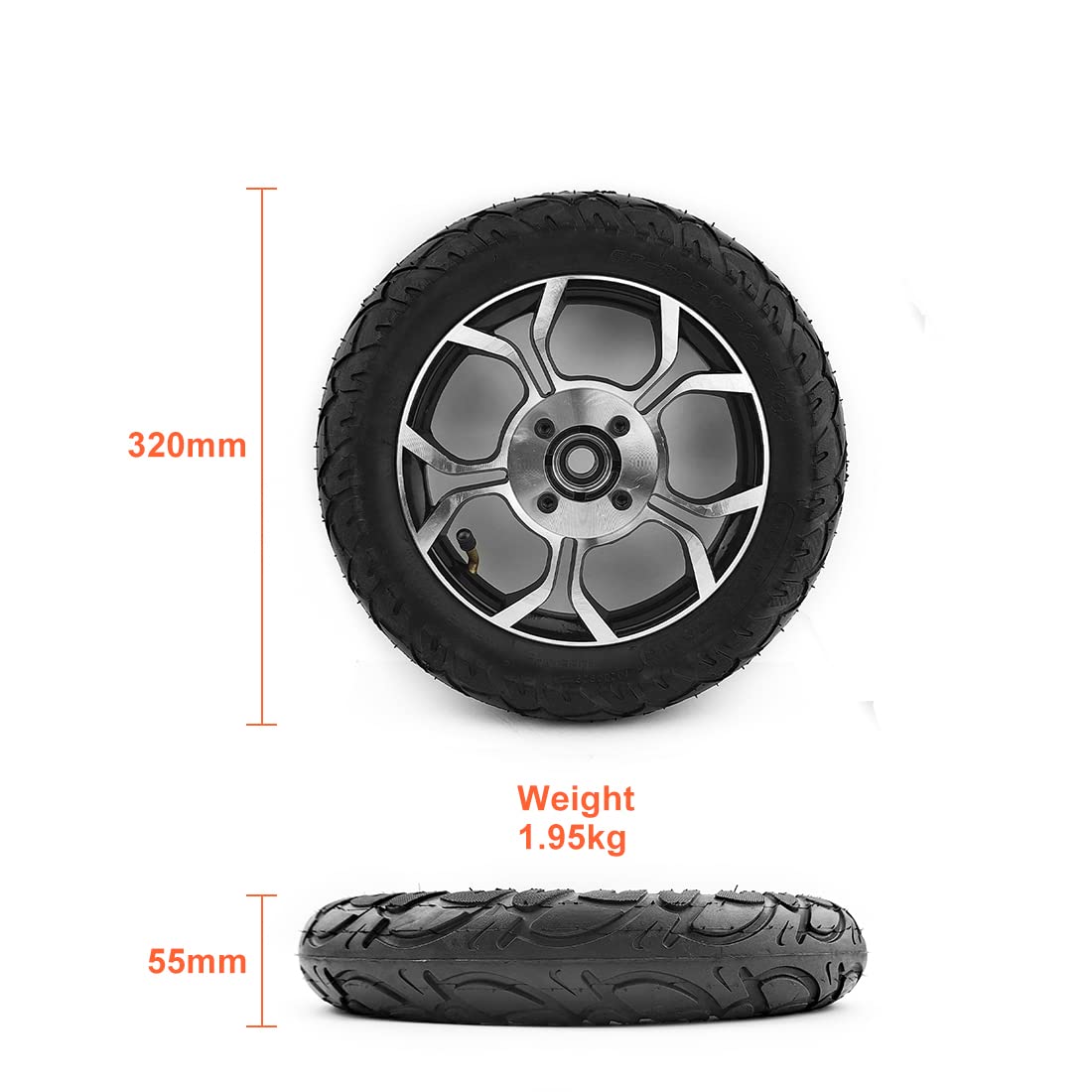 Kit de conversión de motor de silla de ruedas con control remoto 250W para silla de ruedas eléctrica plegable ligera de 12 pulgadas (Max 5kph air tire, with remote)