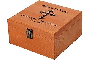 First Communion Gifts for Boys Girls Personalized Wooden Keepsake Box