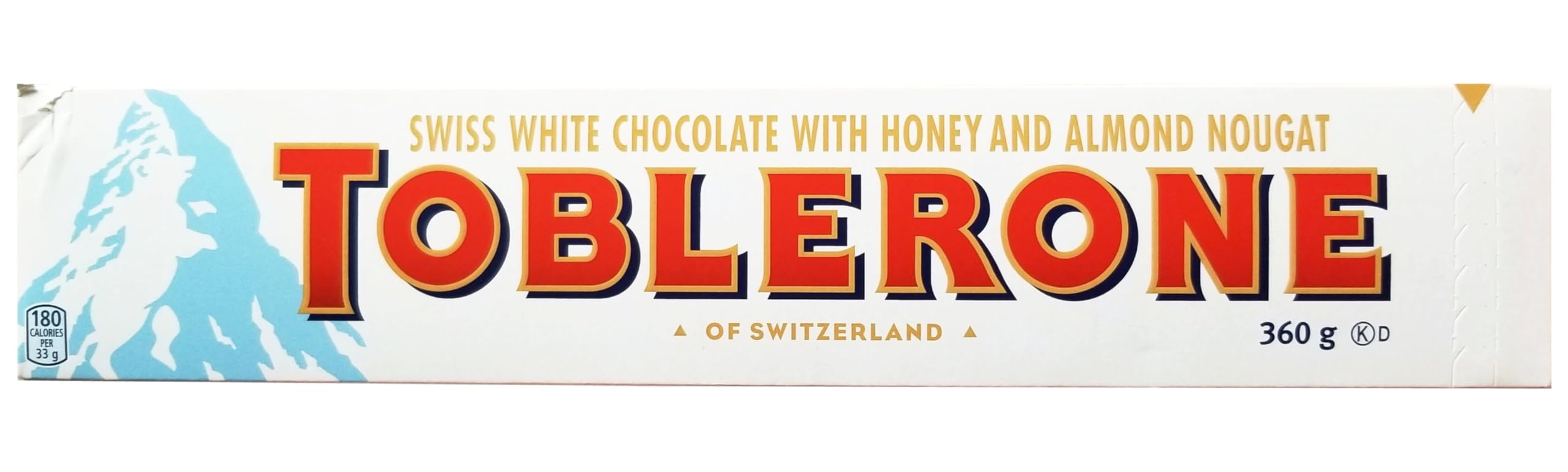 TobleroneWhite Chocolate Bar with Honey and Almond Nougat, Holiday Gifts, Holiday Chocolate, 360 g