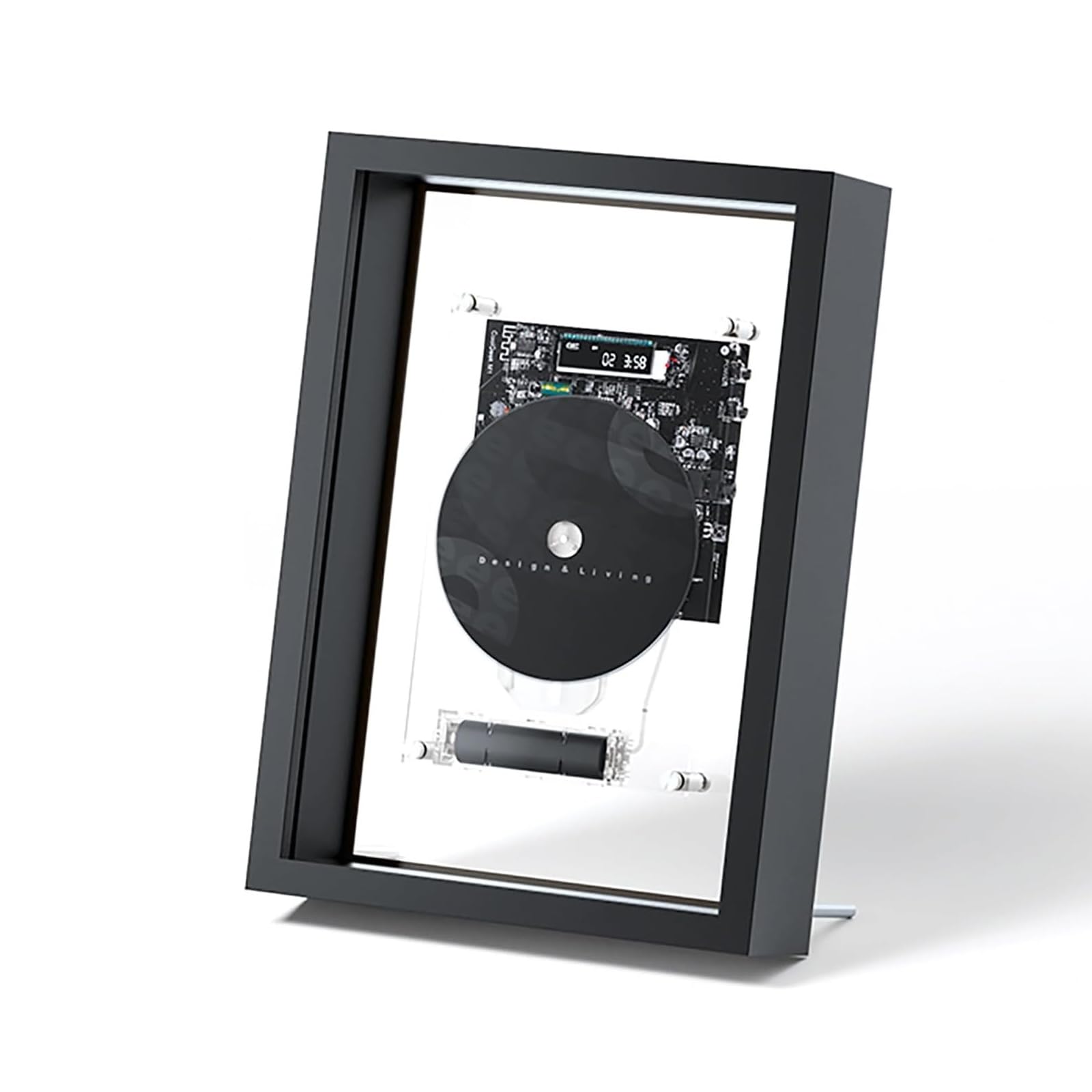 Lettore CD da parete Bluetooth 5.0 con telecomando, uscita AUX, display fotografico, perfetto per la decorazione di casa e ufficio, senza altoparlanti integrati per gli amanti della musica