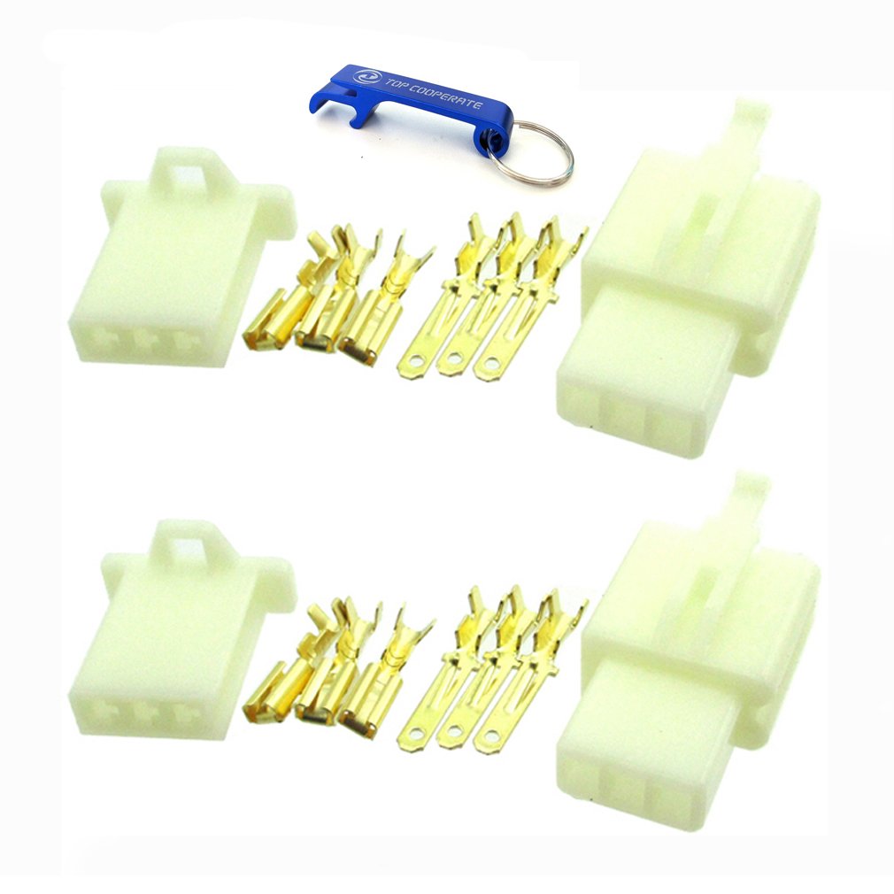 TC-Motor 3 Pins Electrical Wire Connector Terminal Harness Plug Socket For Pit Dirt Pocket Mini Bike Go Kart ATV Quad Scooter Moped Motorcycle Motocross (2)