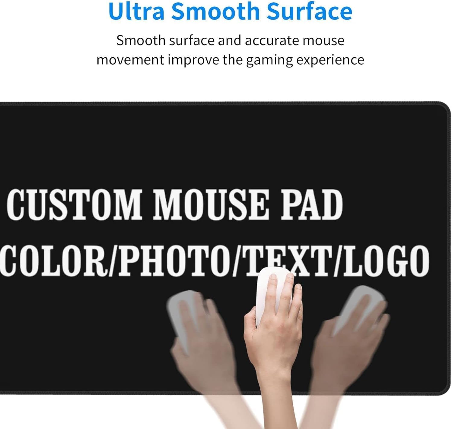 Custom Large Desk Pad Personalized Mouse Pad with Photo Picture Text Logo Customized Non-Slip Gaming Mousepad Computer Mouse Mat Customized Office Supplies - 47.2 x 23.6 inch