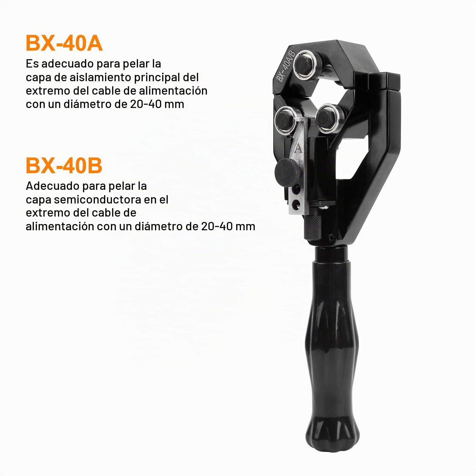 BX-40A/B Pelacables Versátil Cortador de cables Multifuncional Alicates Pelacables Ergonómicos Herramientas de Mano Rango de Pelado 40mm