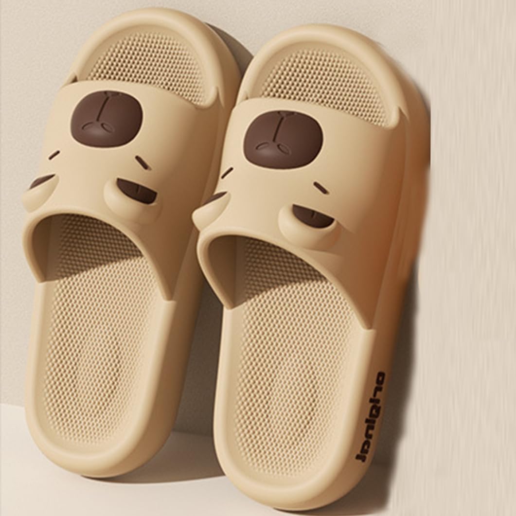Pantofole con Animali Capibara E Cartoni Animati Sandali Antiscivolo Scarpe per Casa Calzature da Esterno E da Interno per Spiaggia, Viaggio, Doccia, Infradito(40/41 EU, Khaki)