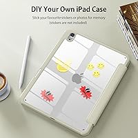 Vista 8 de Kenke - Funda para iPad 11/10ª generación con portalápices 11/10.9 pulgadas 2025 A16/2022, carcasa trasera transparente de acrílico PC duro y borde