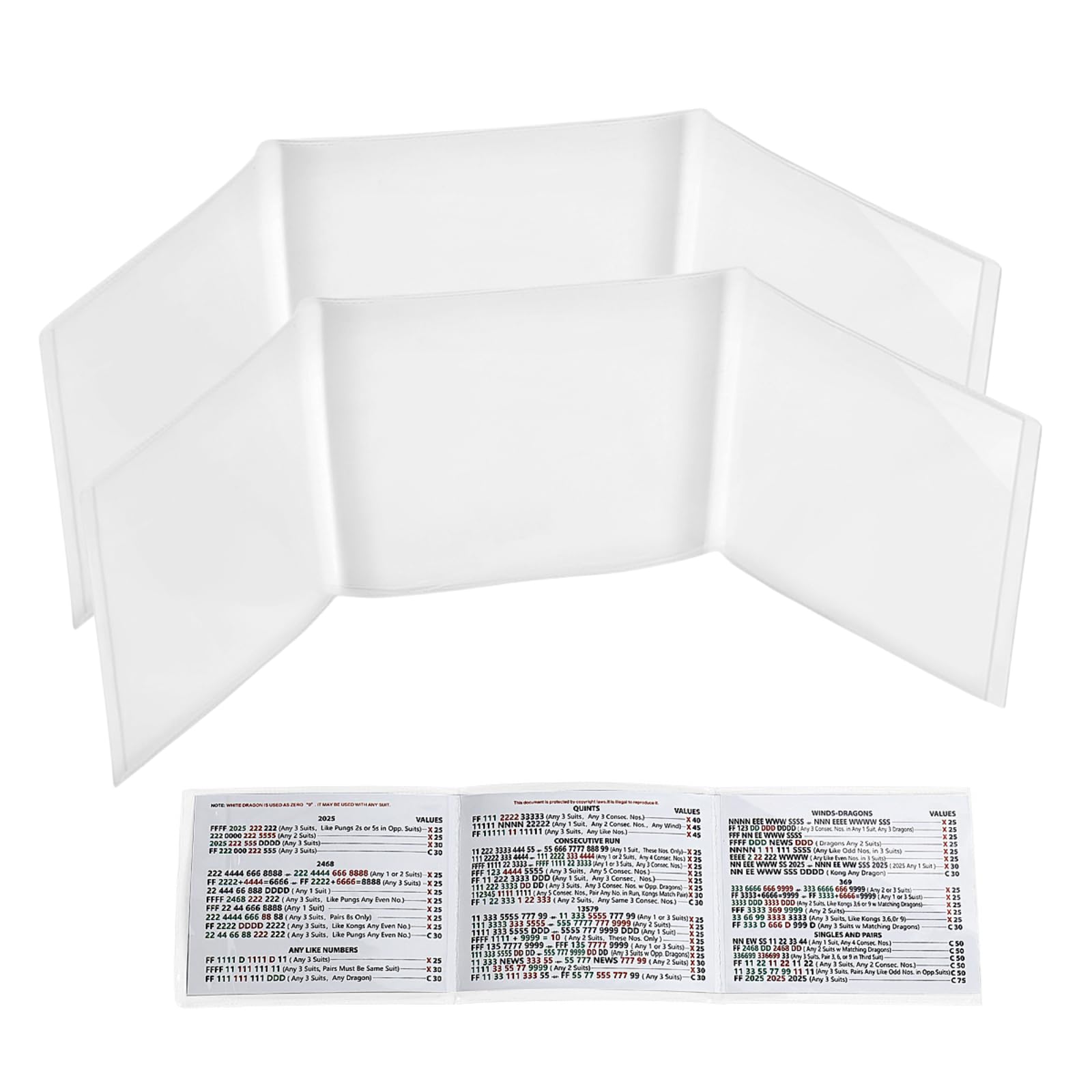 Photo 1 of 2026 Mah Jong Card Sleeve, 2PCS Mah Jong Card Protector Cover Clear Plastic Sleeves for Scorecard Durable Protective Cover Holder Suit for Large Print Size 6 1/8" x4 3/4"(80% Transparent)