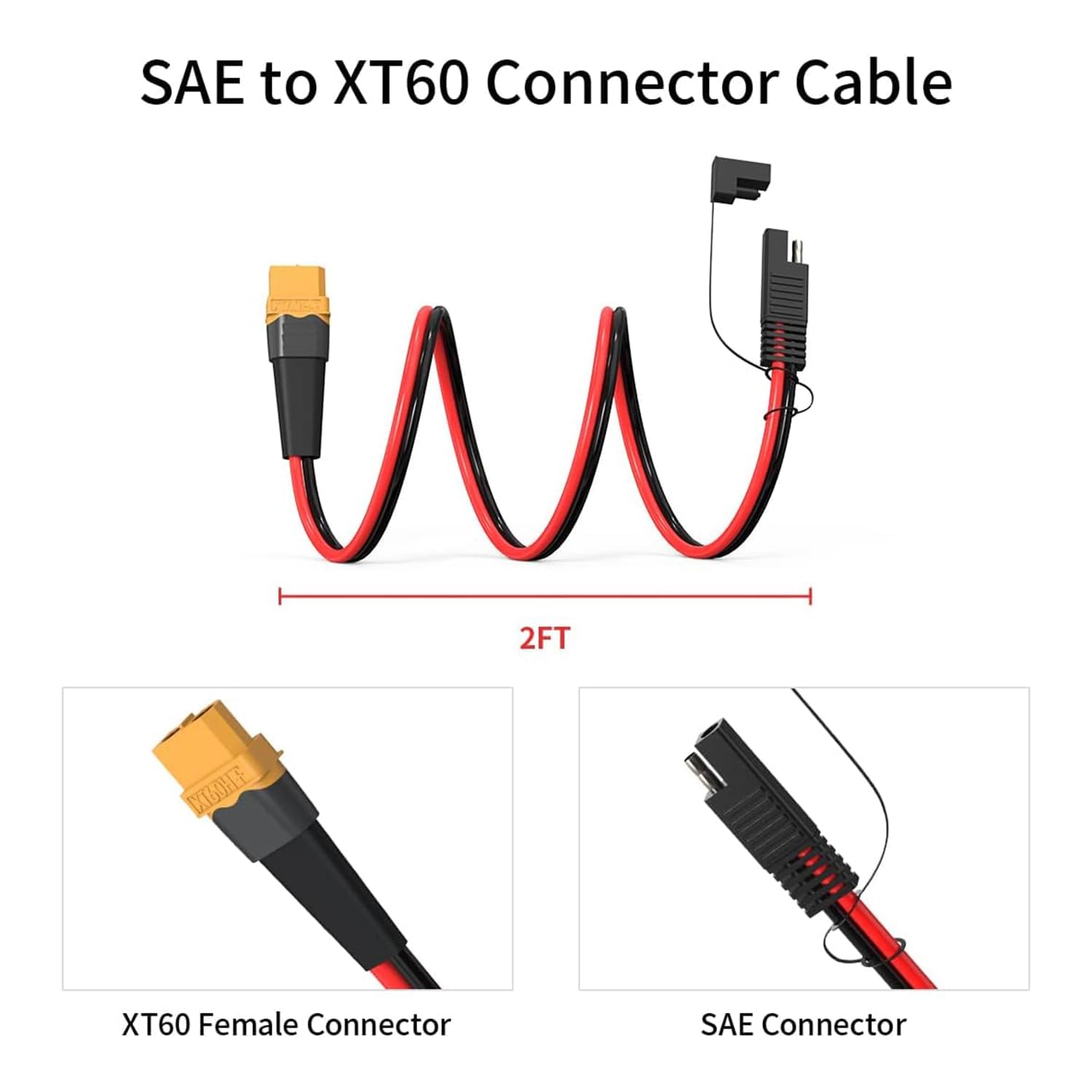 Amazon.co.jp: ELFCULB 10AWG XT60 - SAEコネクター延長ケーブル SAE