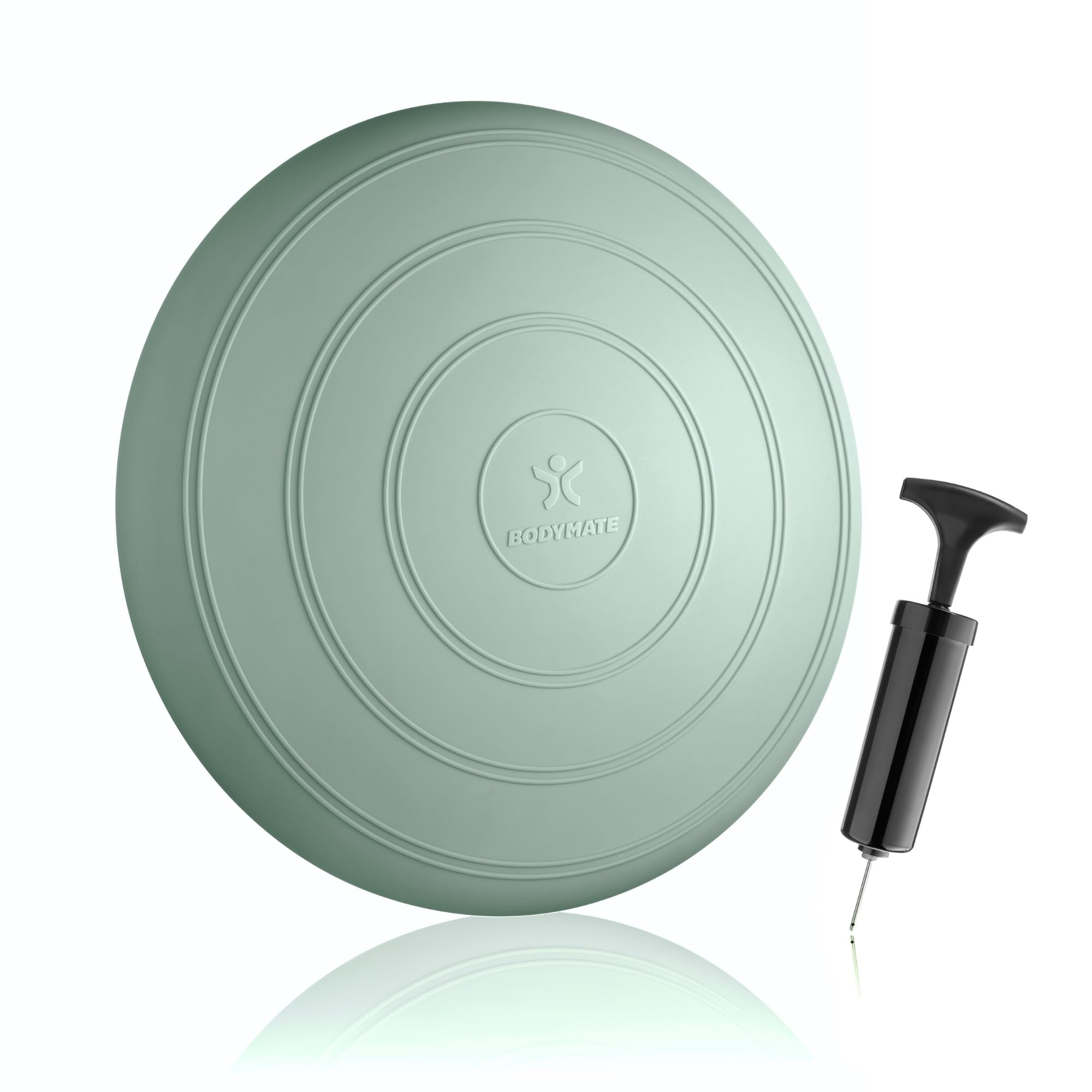 BODYMATE Comfort Ball Seat Cushion with Pump Mineral Sage 33 cm Diameter - Balance Cushion, Seat Ball Cushion, Air Cushion, Balance Pad - Core, Fitness, Rehabilitation, Coordination and Back Training โ image 1