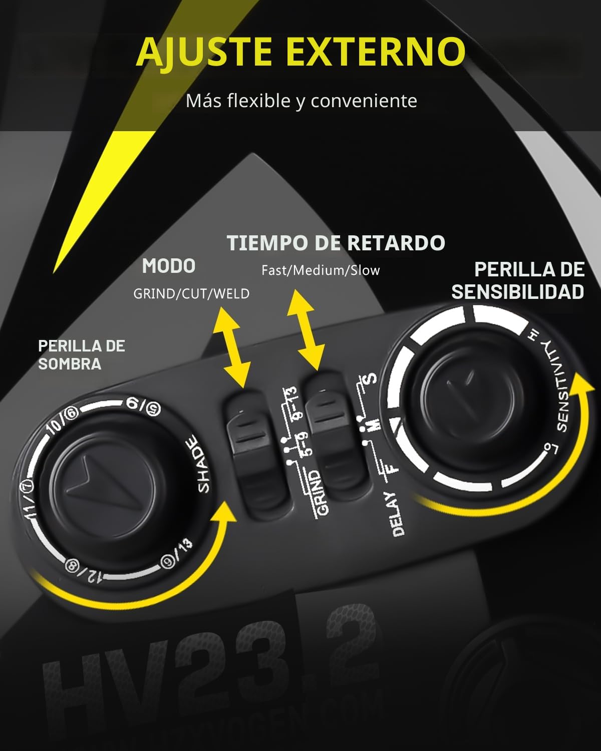 HXZVOGEN Casco de Soldadura, Máscara de Soldadura Automática Solar Color Verdadero Casco de Soldadura, Oscurecimiento Automático Incluido, Buena Visión, 4 ARC Sensor Wide Shade
