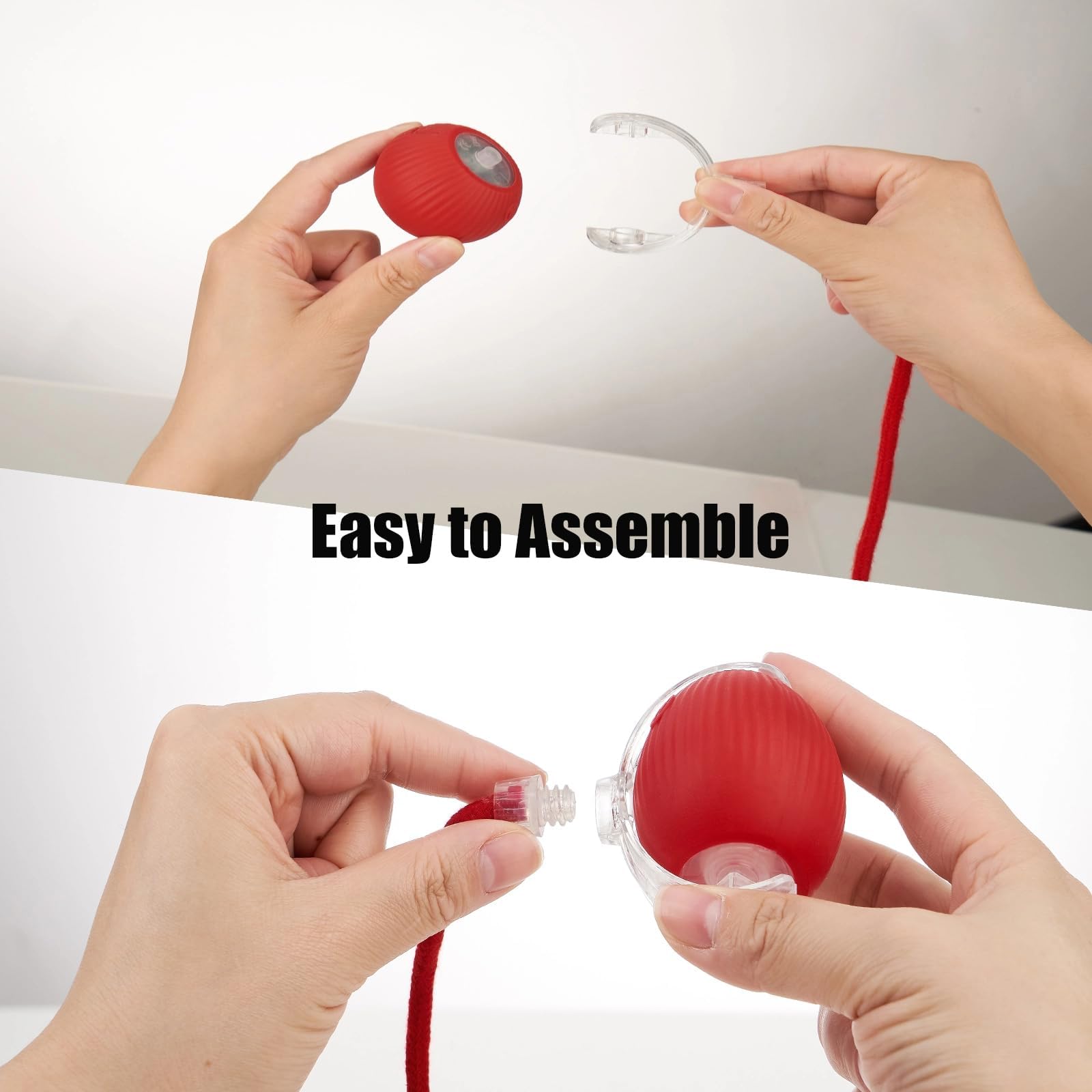 Balle interactive pour chat, rechargeable et automatique, avec queue, jouet à déplacement rapide pour chaton d'intérieur ennuyé chiot