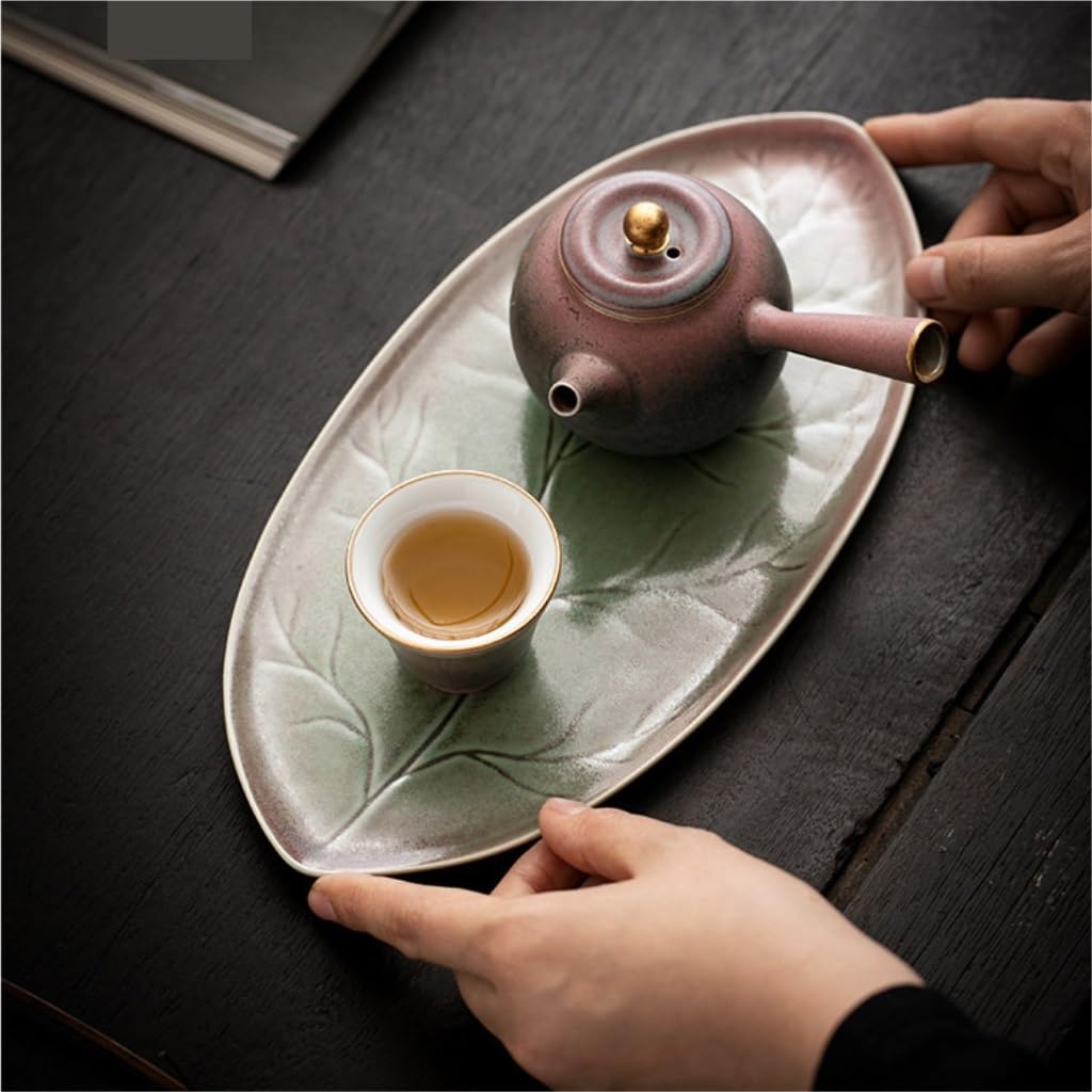 Prosta Taca Na Herbatę Taca Na Zestaw Do Herbaty Household Ceramic Tea Tray Retro Dry Bubble Tray Kung Fu Tea Set Kitchen Fruit Tray Storage Tray