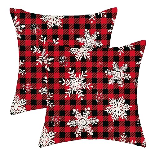 AGAYNA Juego de 2 fundas de almohada de Feliz Navidad de 20 x 20 ...