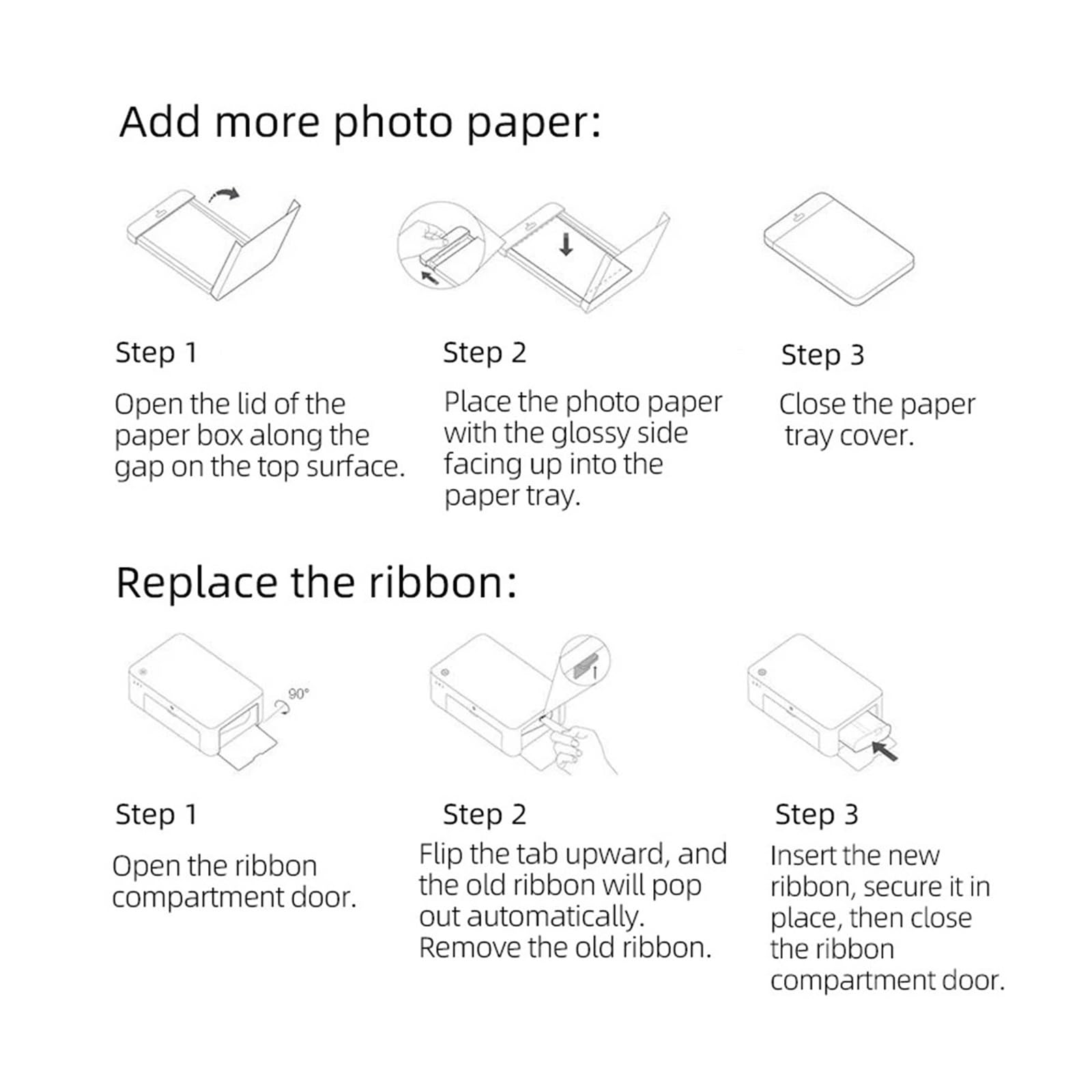 Fotopapier & Farbband Kompatibel mit Xiaomi, Fotodrucker 1S 6 Zoll(2PCS) | Fotodruck,6-Zoll Fotos,Schutzschicht,reduzierte Fingerabdrücke,Farbdruck,Druckzubehör