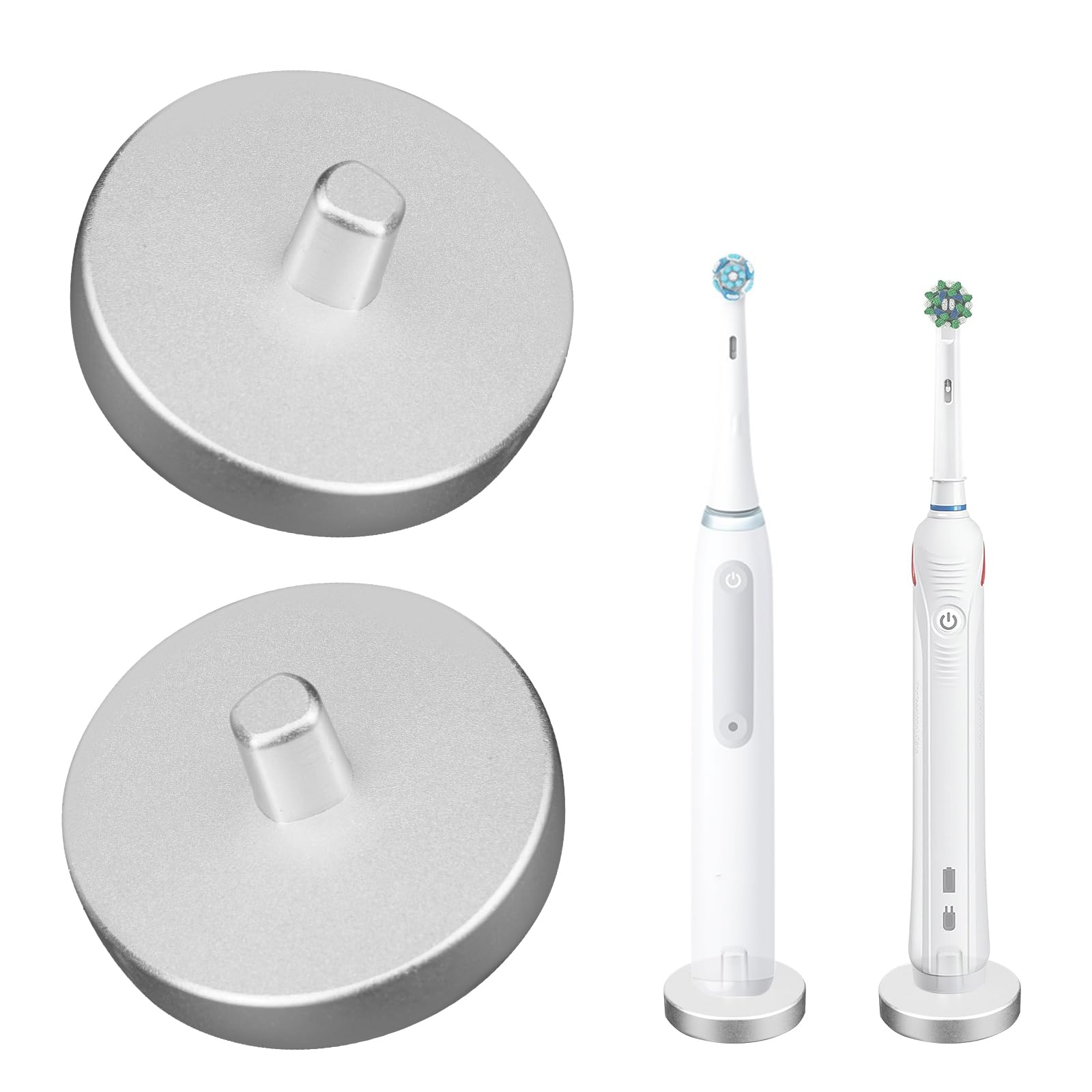 Photo 1 of 2Pack Silver Electric Toothbrush Holder for Bathroom, Stainless Steel Freestanding Brush Holder, Compatible with iO Series 3/4/5/6, Pro 500/1000/2500/3000/5000/7000/7500, Genius 6000/8000
