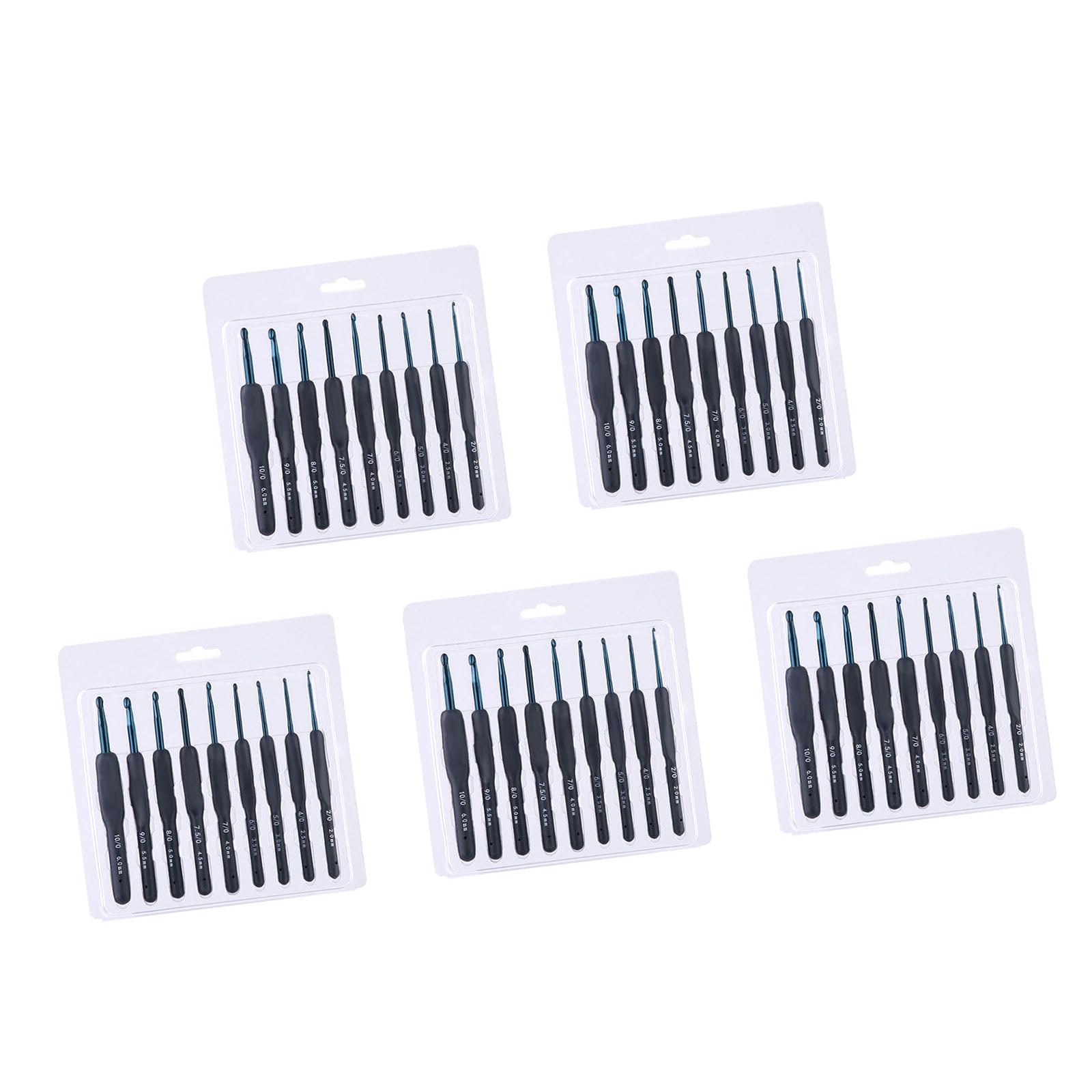5 Set 2.0mm-6.0mm Crochet Hook Set Practical Knitting Needle Ergonomical Crochet Needle Accessories