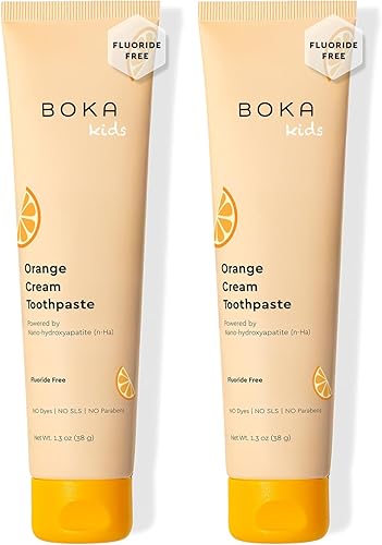 Miniatura 15 de Boka Pasta de dientes sin flúor Nano Hydroxiapatite Pasta de dientes - Sabor a crema de naranja, 4 onzas, 1 paquete fabricado en EE. UU