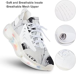 Amazon | [DwjaRT] スニーカー サメ柄 シャチ柄 鮫 メンズ スポーツ