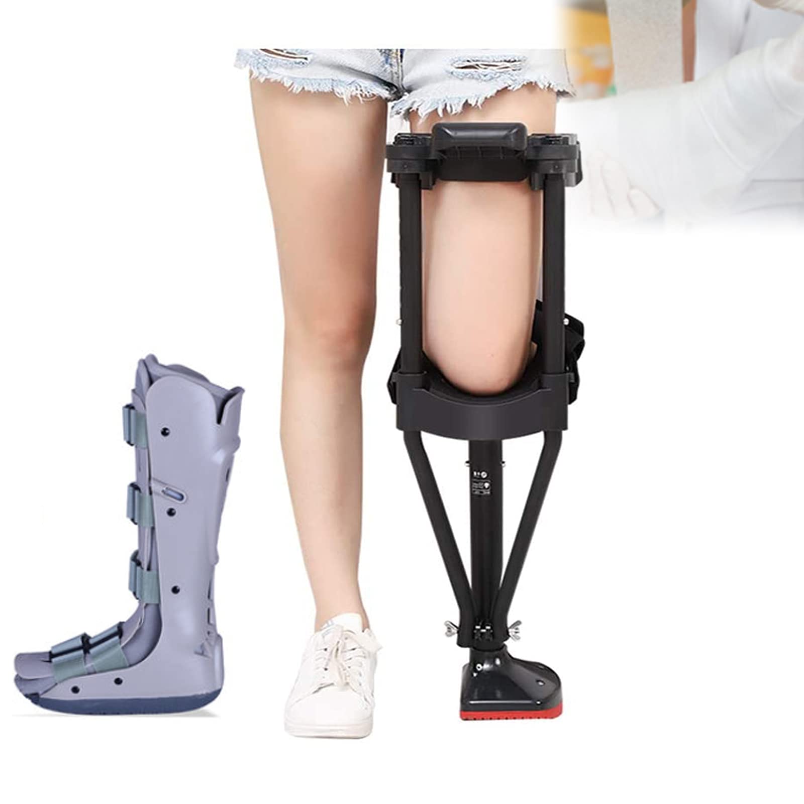 Amazon.co.jp: ハンズフリー松葉杖、片足伸縮式歩行器、200 Kg耐荷重