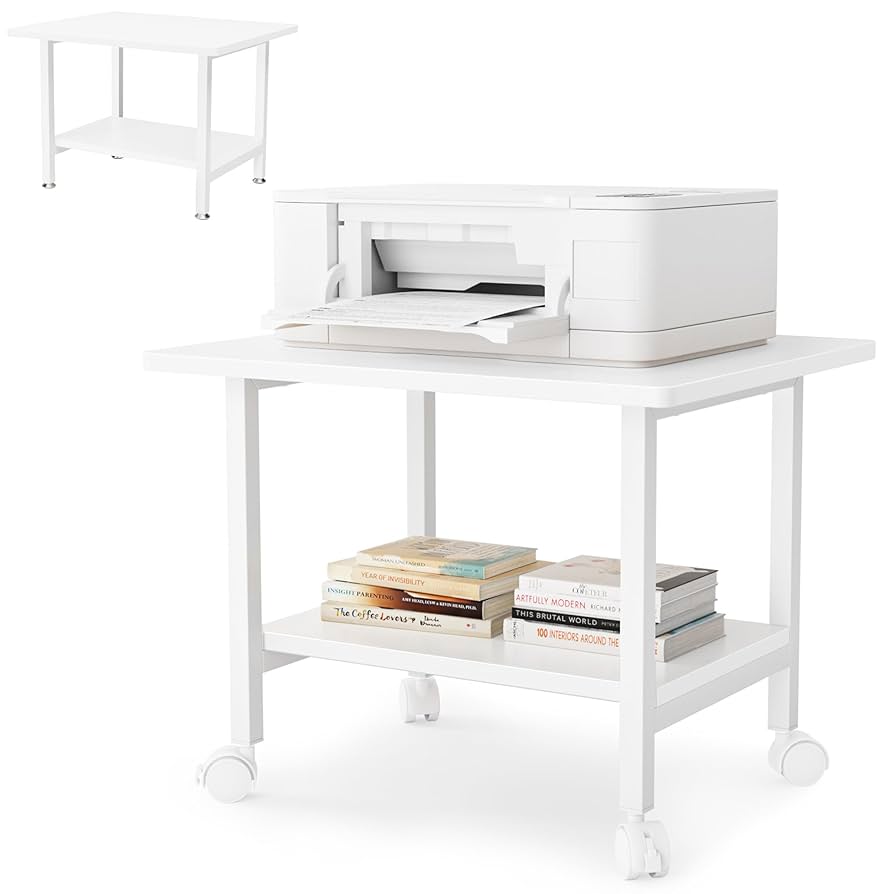 Amazon.co.jp: DEWEL プリンター台 2段 キャスター付き 幅48
